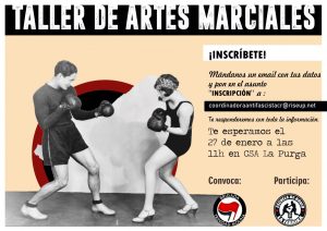Cartel taller de artes marciales